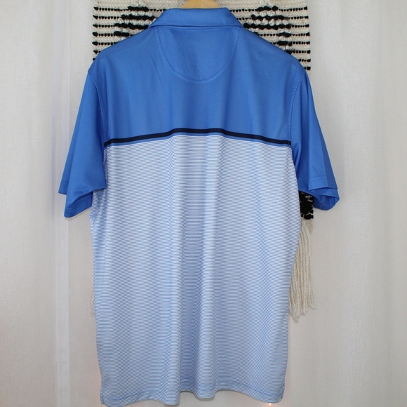 Tour Collection Men's Blue Striped Polo Shirt - Picture 7 of 7